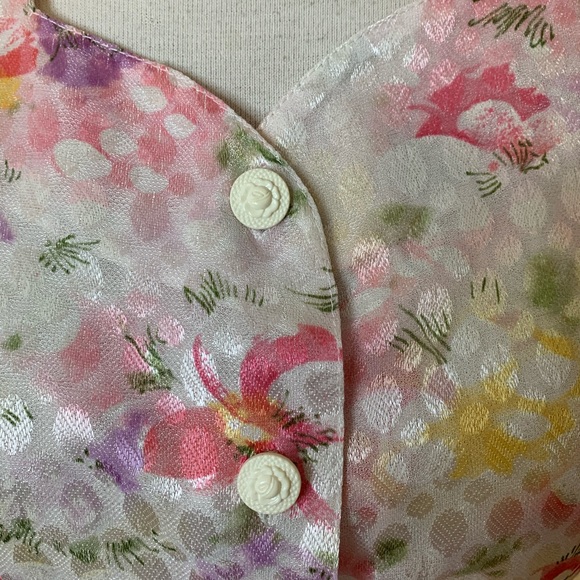 Vintage 80’s floral peplum blouse - Picture 2 of 5